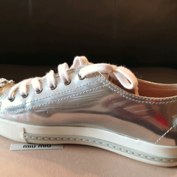 Authentic Miu Miu Crystal Embellished Sneakers - Picture 4 of 9
